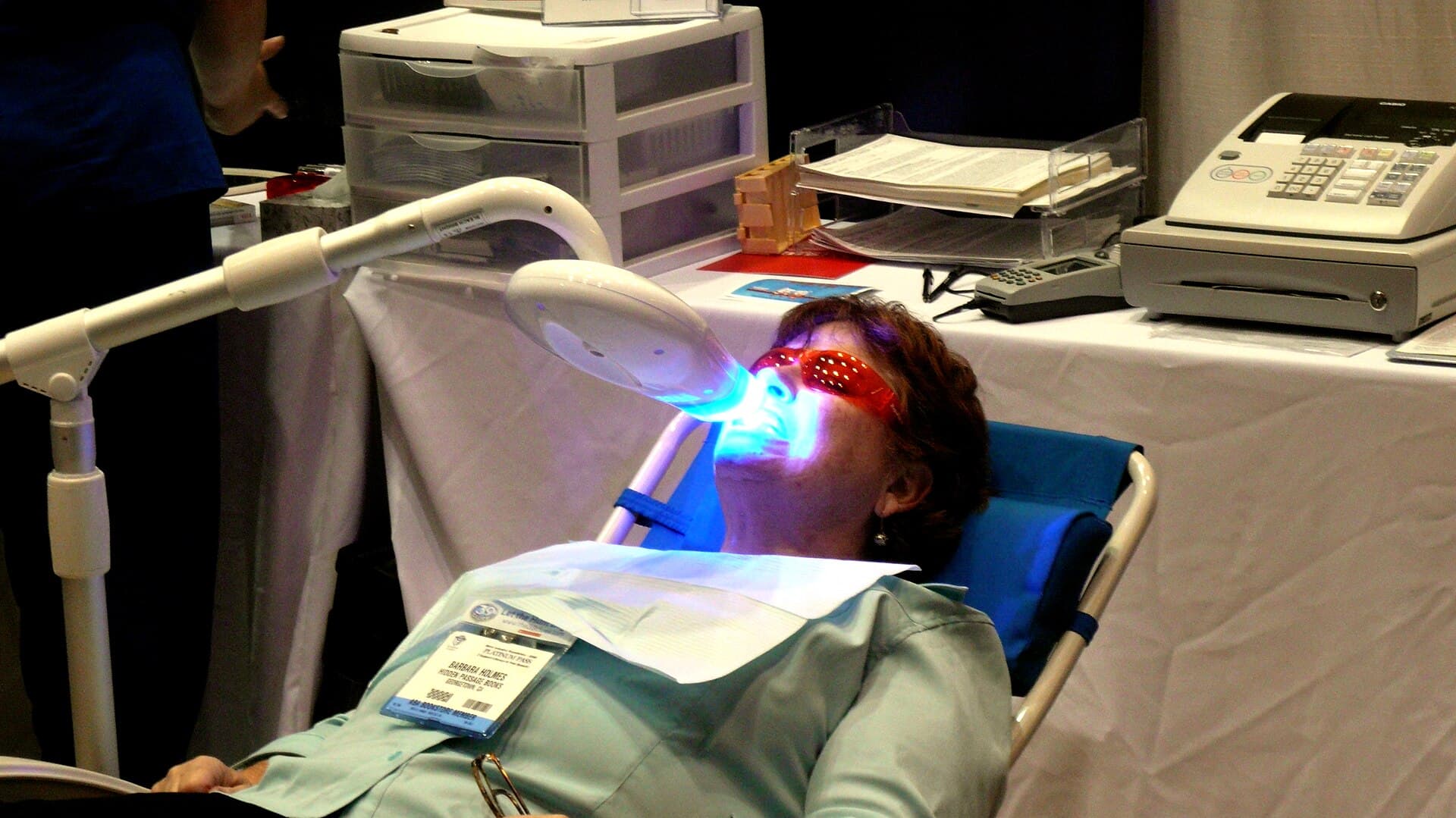 In-office teeth whitening with a light